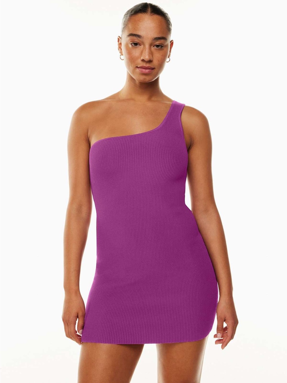 Babaton One-Shoulder Ribbed Bodycon Mini Dress - Picture 4 of 15